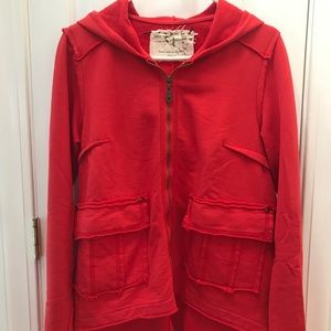 Raw Earth Wild Sky Red Cotton Hoodie M